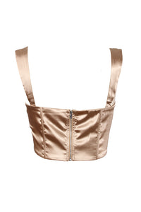 Taupe Satin Corset Top