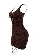 Load image into Gallery viewer, Laced Ruched Mini Dress
