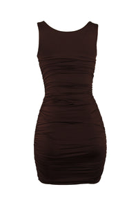 Laced Ruched Mini Dress