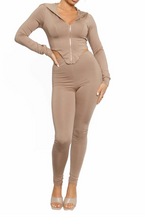 Load image into Gallery viewer, Taupe Corset Jacket and Leggings
