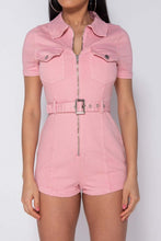 Load image into Gallery viewer, Zip Front Denim Playsuit
